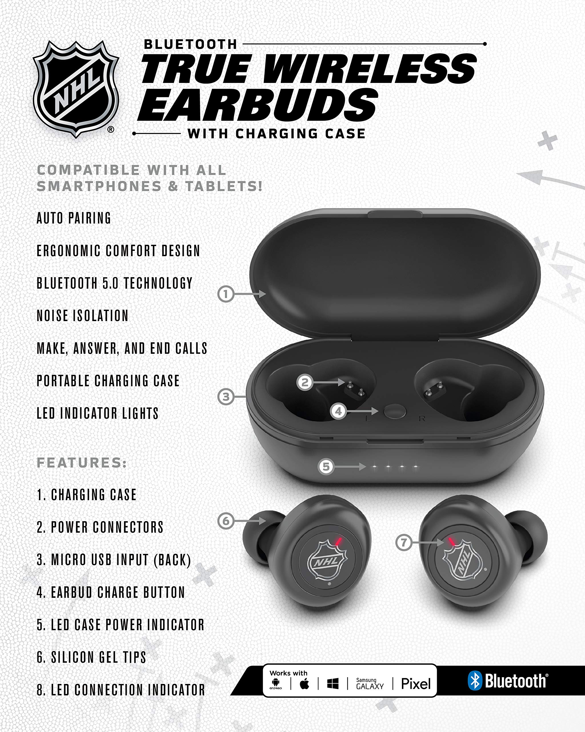 NHL Arizona Coyotes True Wireless Earbuds, Team Color