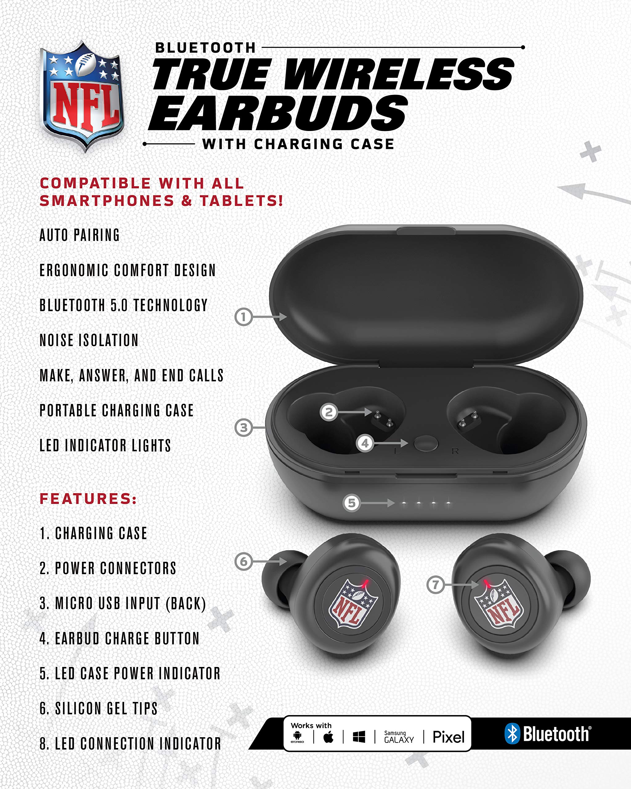 SOAR NFL True Wireless Earbuds, Tampa Bay Buccaneers