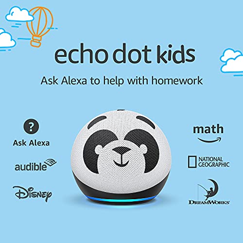 Echo Dot (4th Gen, 2020 release) Kids | Designed for kids, with parental controls | Panda