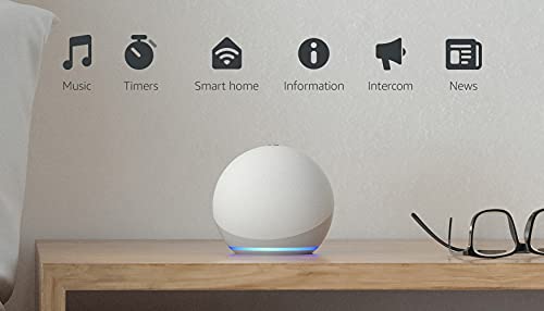 Echo Dot (4th Gen) | Smart speaker with Alexa | Glacier White