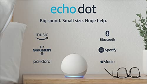 Echo Dot (4th Gen) | Smart speaker with Alexa | Glacier White