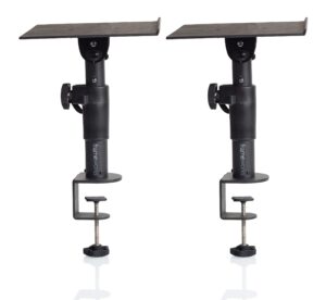 gator frameworks desktop clamp-on studio monitor and speaker stand - set of 2 (gfwspkstmndskcmp)