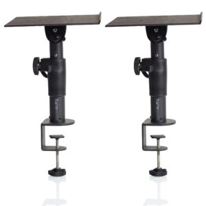 Gator Frameworks Desktop Clamp-On Studio Monitor and Speaker Stand - Set of 2 (GFWSPKSTMNDSKCMP)