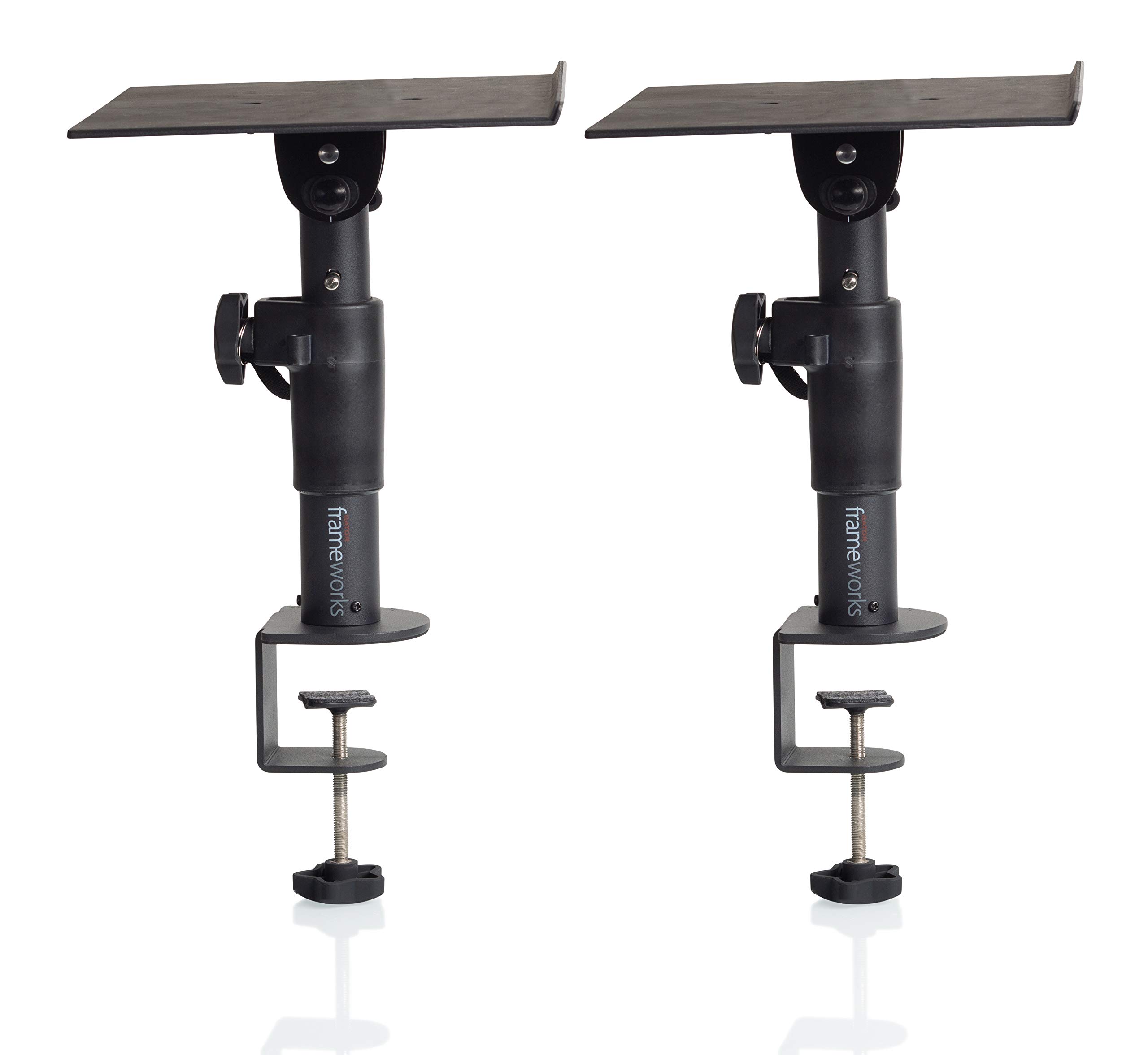 Gator Frameworks Desktop Clamp-On Studio Monitor and Speaker Stand - Set of 2 (GFWSPKSTMNDSKCMP)