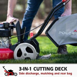 PowerSmart Gas Lawn Mower 21-Inch Self Propelled with 170cc Engine 3-in-1 Walk Behind DB2321SR