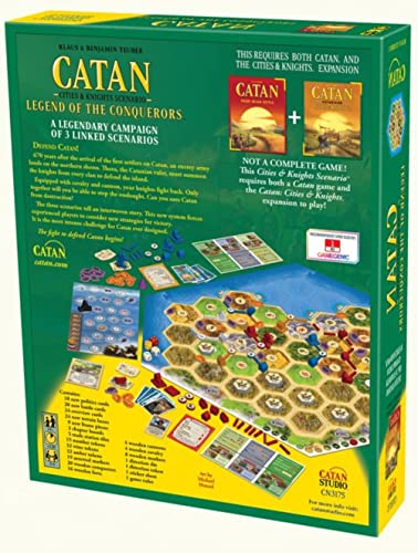 CATAN Legend of The Conquerors Scenario for CATAN Cities and Knights Board Game Expansion | Family Board Game | Adventure Board Game | Ages 12+ | for 3 to 4 Players | Made by Catan Studio