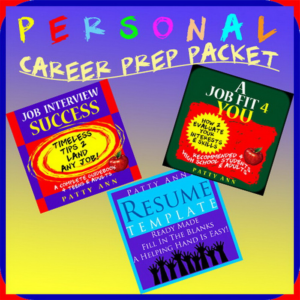 personal career & job prep bundle- 3 resources: *resume template *job fit 4 you- skills assessment guide *interview tips for success!