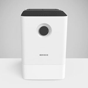 BONECO 2 in 1 Large Room Whisper Quiet Humidifier and Air Purifier with Automatic Shut Off Function and Fragrance Essential Oil Container, White