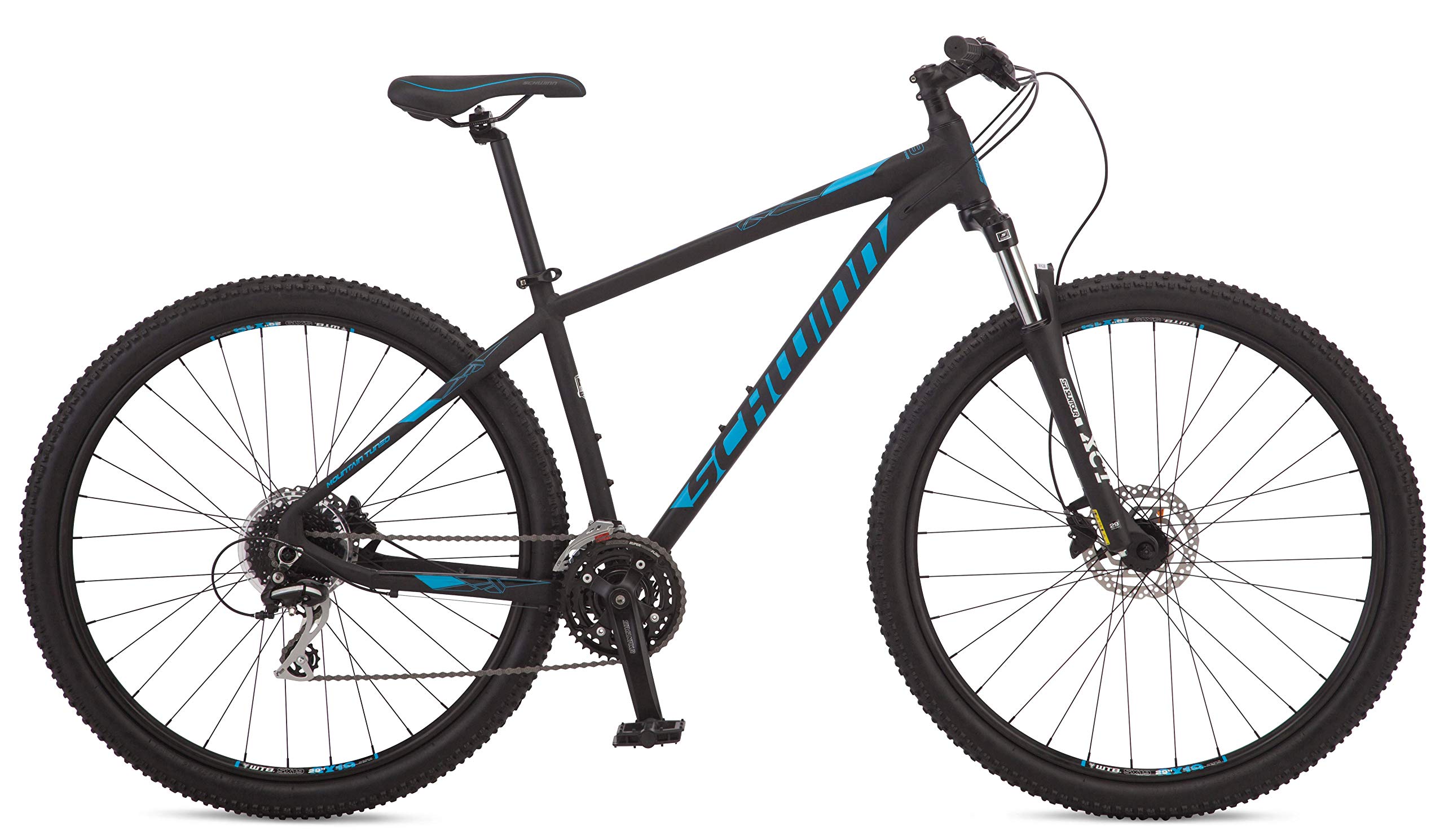 Schwinn Moab 3 Adult Mountain Bike, Mens Medium Aluminum Frame, 24 Speeds, 29-Inch Wheels, Hydraulic Disc Brakes, Black