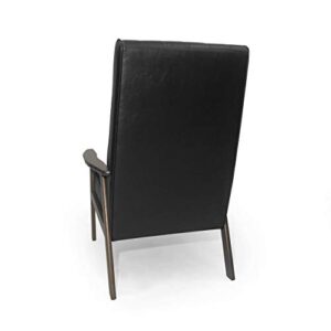 Christopher Knight Home Judy Accent Chair, Matte Black, Walnut