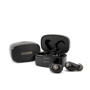 cg mobile guess earbuds with charging base and built in microphone bluetooth 5.0 earphones black