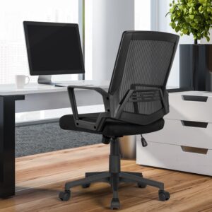 Topeakmart Mordern Comfort Swivel Fabric Home Office Task Chair with Arms and Adjustable Height Suitable for Computer Working and Meeting and Reception Place