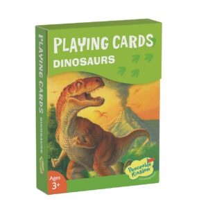 peaceable kingdom full deck of themed playing cards for kids – dinosaur - includes instructions for a classic card game - great gift for ages 3 & up