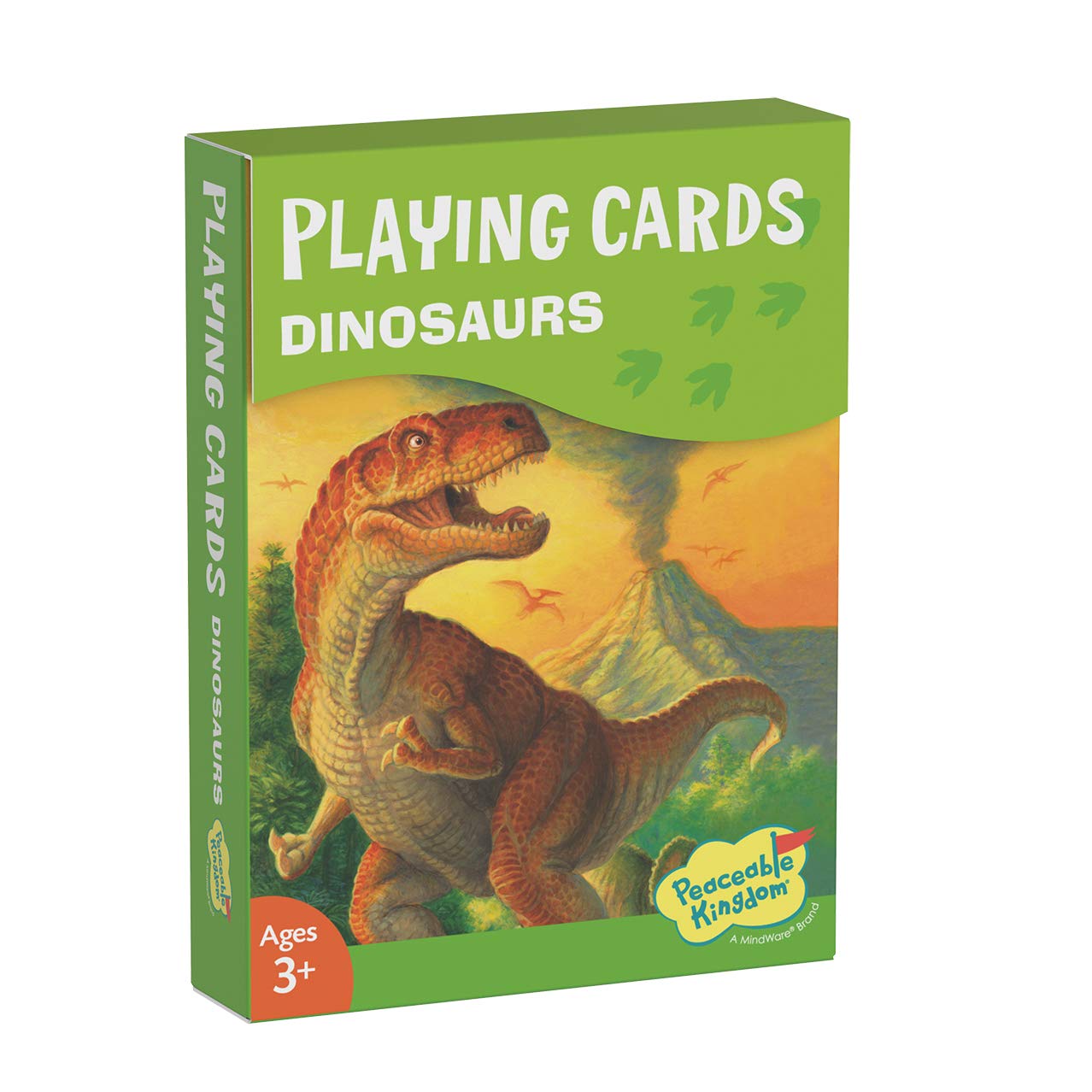 Peaceable Kingdom Full Deck of Themed Playing Cards for Kids – Dinosaur - Includes Instructions for a Classic Card Game - Great Gift for Ages 3 & up