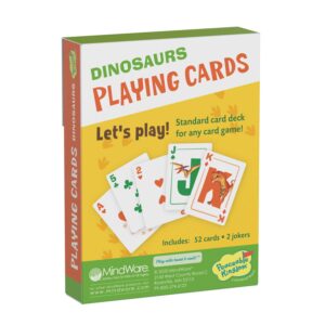 Peaceable Kingdom Full Deck of Themed Playing Cards for Kids – Dinosaur - Includes Instructions for a Classic Card Game - Great Gift for Ages 3 & up