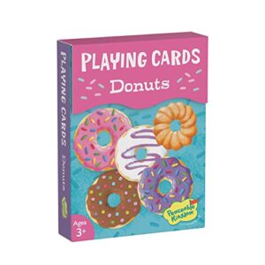 peaceable kingdom full deck of themed playing cards for kids – donuts - includes instructions for a classic card game - great gift for ages 3 & up
