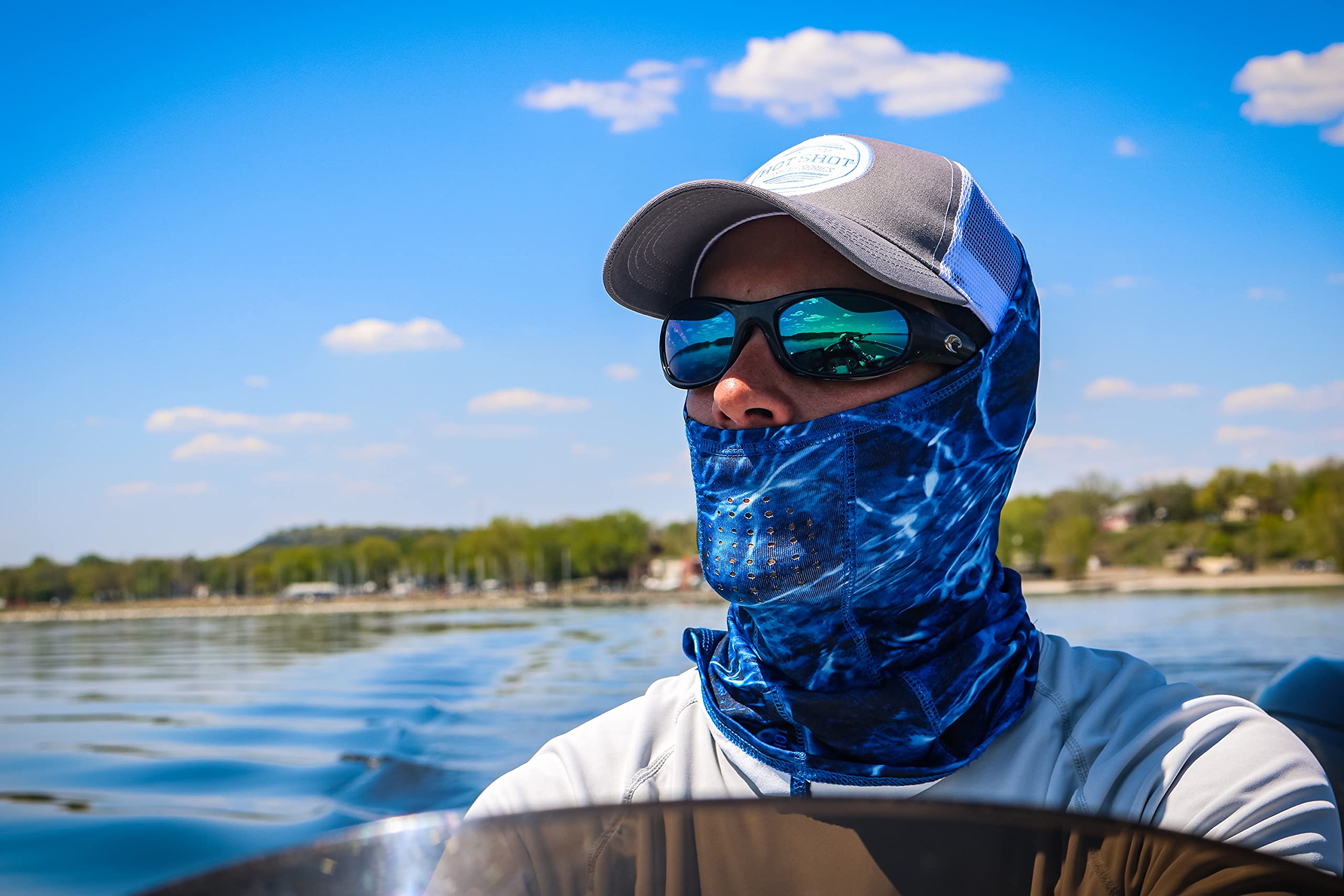 HOT SHOT Cooling Fishing Gaiter - UPF 50 Sun Protection – Breathable Face Mask