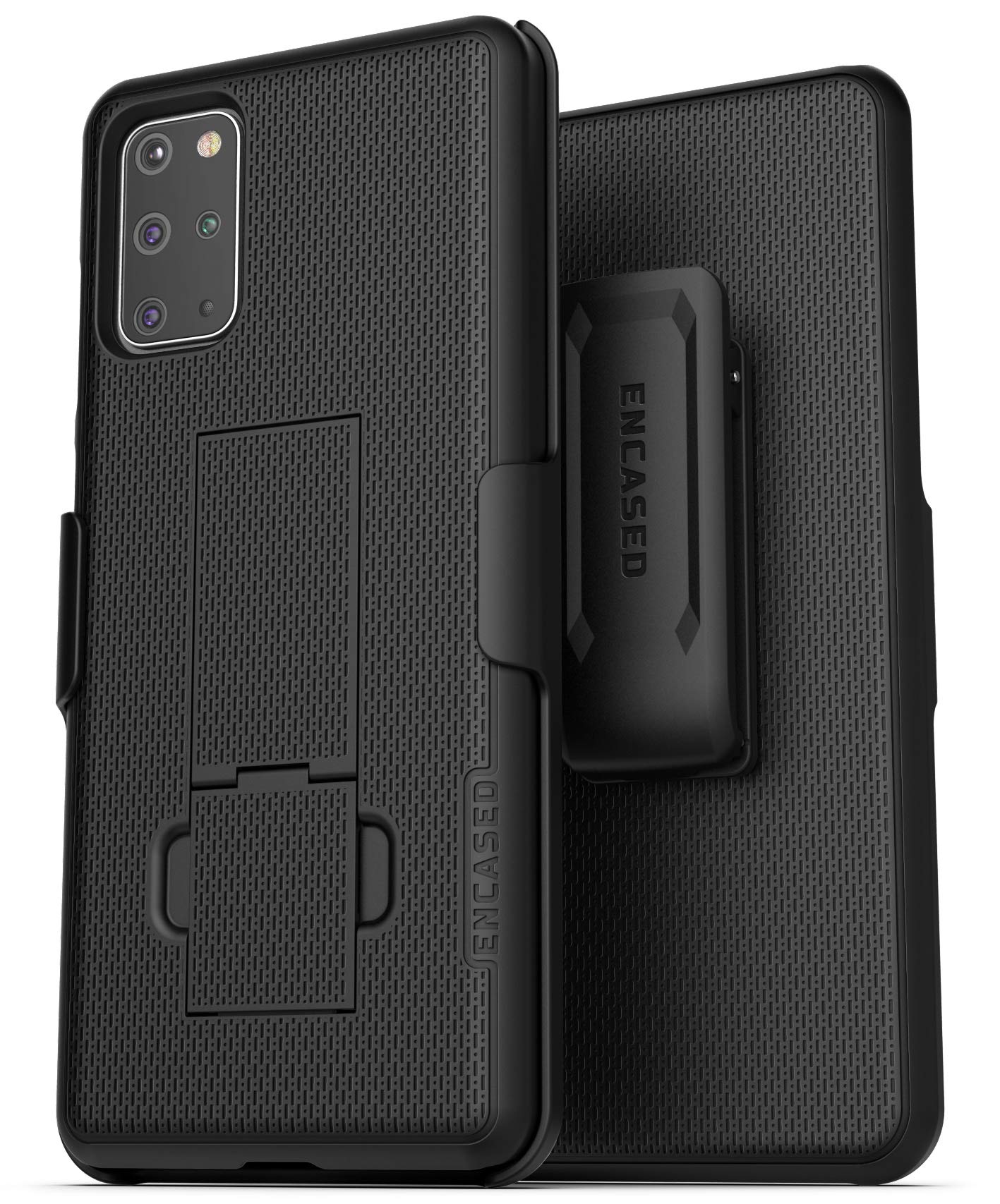 Encased Galaxy S20 Plus Belt Clip Case (2020 DuraClip) Slim Cover with Holster (Samsung S20+ 6.7) Black