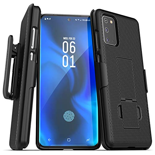 Encased Galaxy S20 Belt Clip Case (2020 DuraClip) Slim Cover with Holster (Samsung S20 6.2) Black