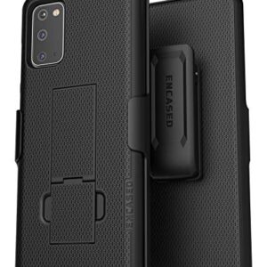 Encased Galaxy S20 Belt Clip Case (2020 DuraClip) Slim Cover with Holster (Samsung S20 6.2) Black