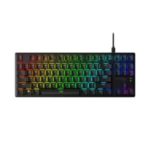 hyperx alloy origins core - tenkeyless mechanical gaming keyboard, software controlled light & macro customization, compact form factor, rgb led backlit, tactile hyperx aqua switch,black