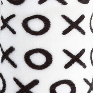 XOXO Black White Loved 7 inch Polyester Children's Stuffed Activity Rattle Toy