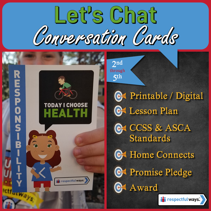 Social Emotional Learning | Distance Learning | Responsibility | Today I Choose Health Conversation Cards | Elementary School