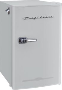 frigidaire efr376-moonbm retro bar fridge refrigerator with side bottle opener, 3.2 cu. ft, moonbeam