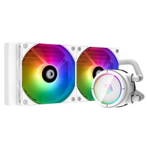 id-cooling zoomflow 240x snow cpu water cooler 5v argb aio cooler 240mm cpu liquid cooler 2x120mm rgb fan, intel 1700/1200/115x/20xx, amd am4/am5