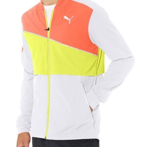 PUMA Men's Run Ultra Jacket, White/Nrgy Peach/Fizzy Yellow, S