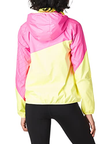 PUMA Women's Run Graphic Hooded Jacket, Fizzy Yellow-Luminous Pink, M