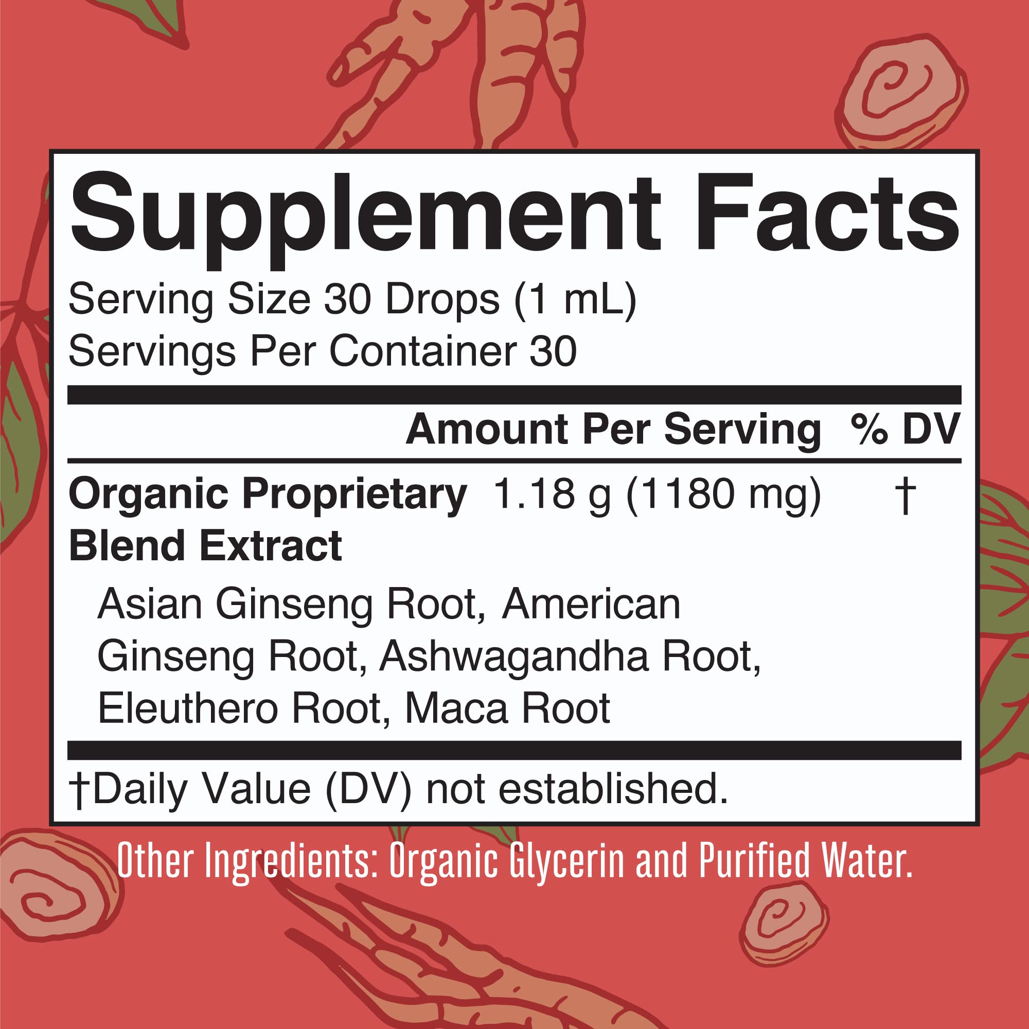 MaryRuth's Herbal Supplement for Brain Function | Boost Energy | Memory | Vitality USDA | Ginseng with Ashwagandha | Eleuthero and Maca Root Extract | 1 Fl Oz