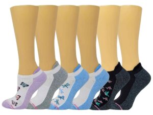 motion dr women's 6pk compression low cut anklet socks (9-11, assorted #3)