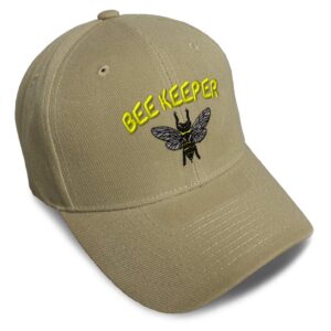 speedy pros baseball cap bee keeper honey farmer embroidery acrylic dad hats for men & women strap closure khaki