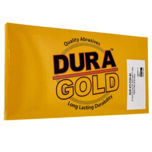 Dura-Gold Premium 6" Gold Sanding Discs - 220 Grit (Box of 50) - 17 Hole Pattern Dustless Hook & Loop Backing Sandpaper for DA Sanders, Aluminum Oxide Abrasive - Sand Automotive Paint Woodworking Wood