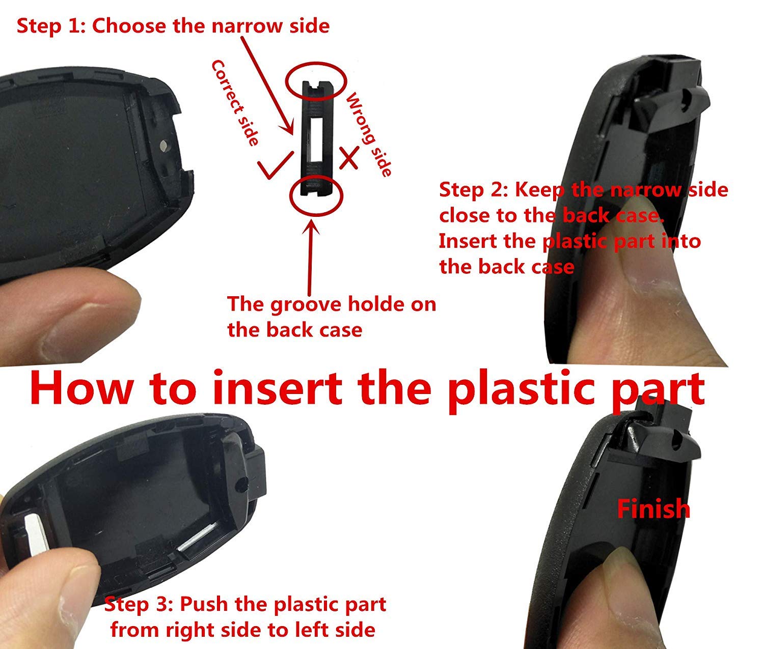 Pack 2 Horande Replacement Key Fob Cover Case fit for Honda 2003-2014 Accord 2005-2006 CR-V Ridgeline 2006-2013 Civic 2009-2015 Pilot Keyless Entry Key Fob Shell 3+1 Buttons