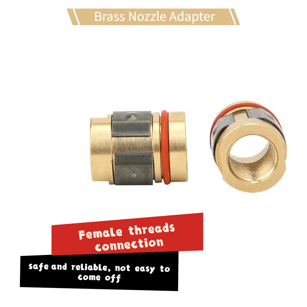 2 PCS Brass Nozzle Adapter,MIG Welding Gun Nozzle Adapter,Female Threads Connection, CNC Machining Process,Heat Resistant,,Not Easy to Come Off,for Miller M-25/M-40 Hobart