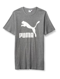 puma men's classics logo tee, bridal rose, xs