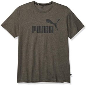 puma mens essentials+ tee shirt, forest night heather, medium us