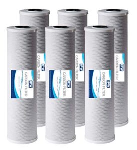 20" x 4.5" full flow coconut shell water filter cartridge | activated carbon block cto | compatible with cb-45-2005, ep-20bb, cbc-20bb, ep-20bb, matrikx 32-450-20-green, filtrex fxb20cl2, 6 pack