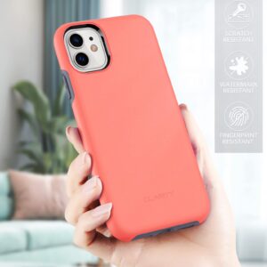 TEAM LUXURY for iPhone 11 Case, [Clarity Series] Shockproof Protective Phone Case Cover for Apple iPhone 11 6.1 inch (Living Coral, iPhone 11)