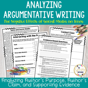 analyzing argumentative writing - test prep packet