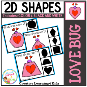 shape clip cards: love bugs valentine's day