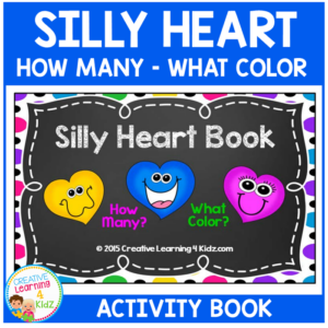 silly heart valentine's day book number & color cut & paste book