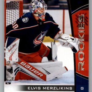 2019-20 Upper Deck NHL Rookie Box Set Hockey #16 Elvis Merzlikins Columbus Blue Jackets Official NHL Rookie Card From Upper Deck