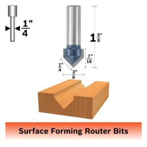 BOSCH 84300MC 3/8 In. x 7/16 In. Carbide-Tipped V-Groove Router Bit