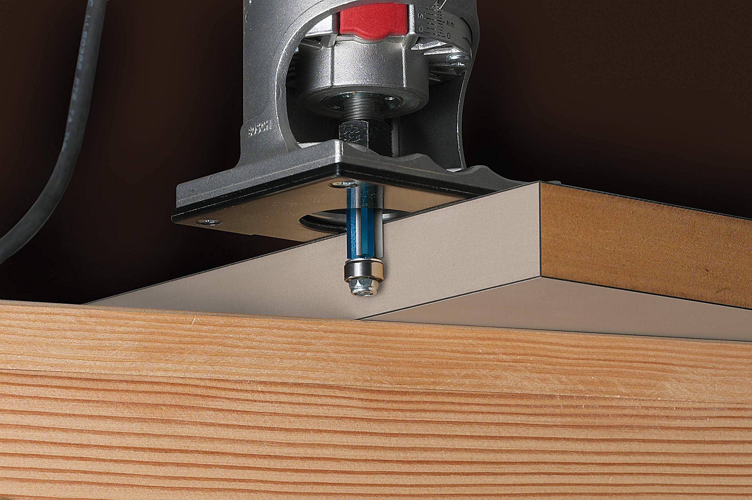 BOSCH 85266SM 1-Piece 1/2 In. x 1 In. Carbide Tipped 2-Flute Shear Trimming/Cutout Router Bit