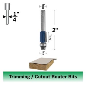 BOSCH 85269SM 1-Piece 3/8 In. x 1/2 In. Carbide Tipped 2-Flute Shear Trim Router Bit