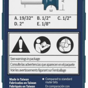 Bosch 84432MC 19/32 In. x 1/2 In. Carbide-Tipped Bullnose Router Bit