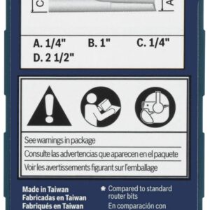 BOSCH 86010MC 1/4 In. x 1 In. Solid Carbide Double-Flute O-Flute Router Bit